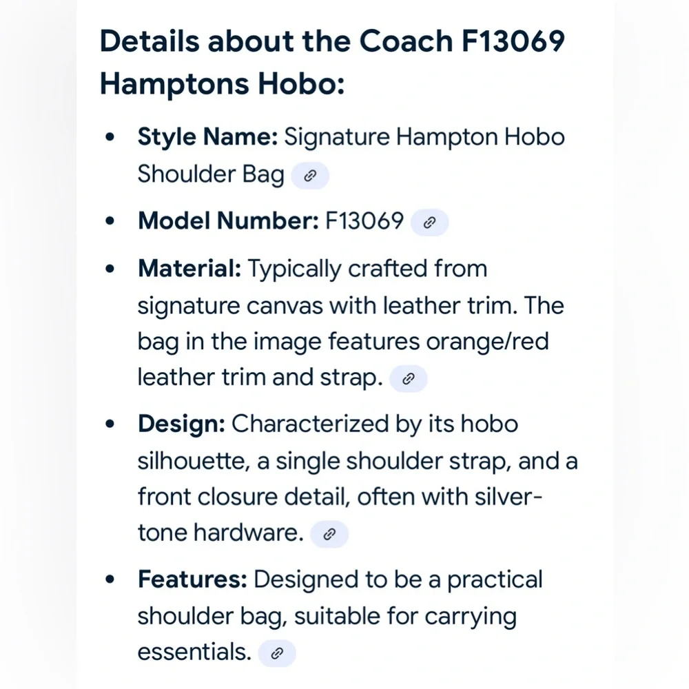 NWOT Coach Signature Hampton Hobo Shoulder Bag (F13069)